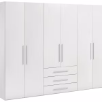 ŠATNÍ SKŘÍŇ S OTOČNÝMI DVEŘMI, bílá, vysoce lesklá (292,8/218,6/59,6 cm)